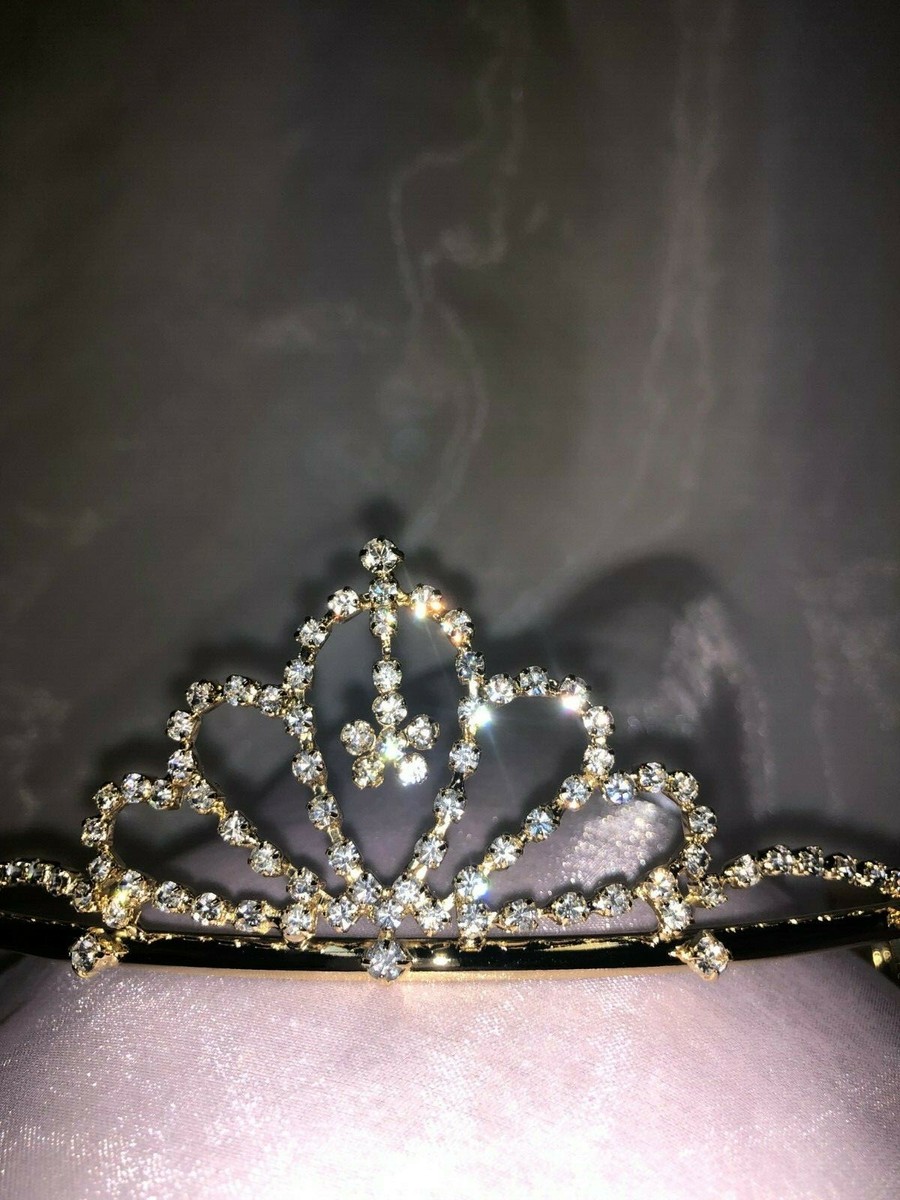 その他 Tiara Charmed Crown Diamond Rhinestone Floral Dangling Tiara- CH58 Gold