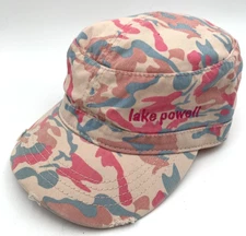 Lake Powell Womens Army Hat Pink Camo Adjustable Distressed Boating Fishing