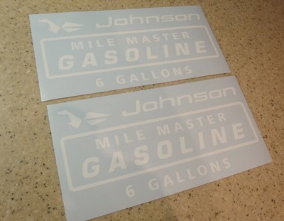 Johnson Vintage Mile Master Tank 6-Gal Decal 2-PAK FREE SHIP + FREE Fish Decal!