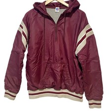 Vintage Russell Athletic Pullover Windbreaker Maroon L USA Made