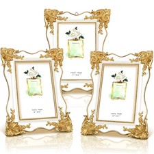 3 Pcs 4 x 6 Vintage Picture Frame Trim Antique Ornate Resin Photo Frame with ...