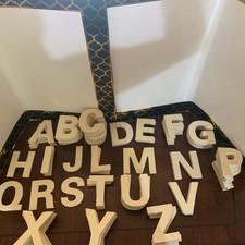 4 Inch 116 Pieces Wooden Letters Unfinished Wood Alphabet missing K, O, W