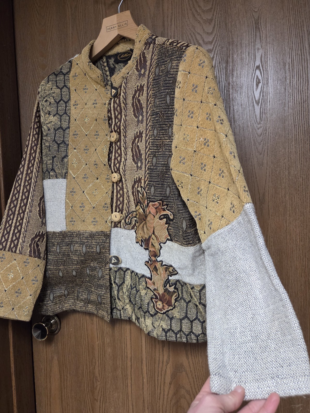 Vintage Allure Patchwork Embroidered Grandmacore … - image 3