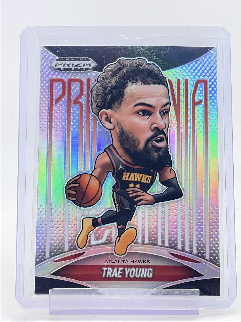 TRAE YOUNG 2024-25 PANINI PRIZM BLACK PRIZMANIA CASE HIT SSP #14 Q3718