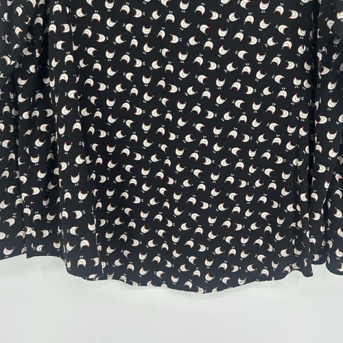Cloth & Portrait Chicken Print Button Up Shirt Black Farm Country Novelty Sz XXL - Picture 9 of 11