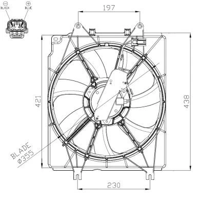 FAN ENGINE COOLING 47934 FOR K24W 2.4L L15BE/L15BG/L15BY/L15BH 1.5L 4cyl - Image 2 of 4
