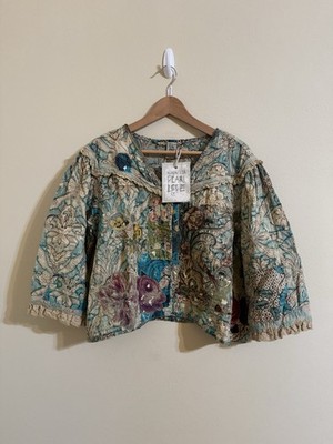 Magnolia Pearl New Bella Blouse Applique Patches Paint Splatter Kendari One Size