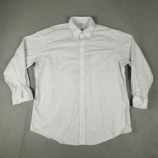 Brooks Brothers Shirt Mens 17.5 White Check Madison Dress Button Up Long Sleeve