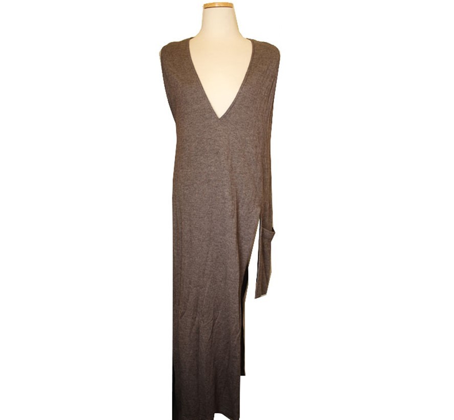 Abito in maglia marrone asimmetrico altra marca 66 26809517
