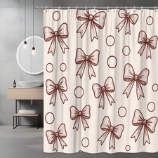 Cute Bow Pattern Shower Curtain - Vintage Style Bathroom Decor