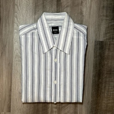Boss Hugo Boss Fitted Long Sleeve Button Down - Large