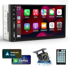 Double Din Car Stereo Radio Support Apple Carplay Android Auto, 7inch HD Touc...