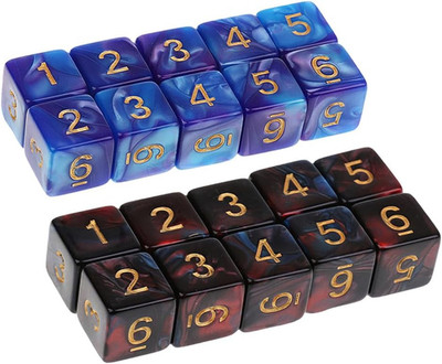 20 STÜCKE Polyedrische Würfel D6 Würfel 16mm Acryl 6 Seitige Dice Spielwürfel fo