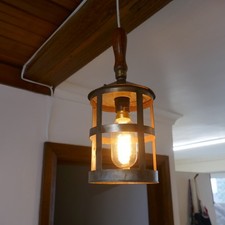 Vintage Industrial Metal Ceiling Pendant Inspection Lamp Light . Mid Century.