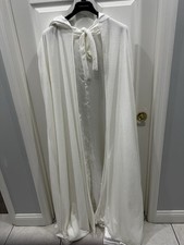 Artemisia White Velvet Cape Hood White Satin Lining Cosplay Renaissance Wedding