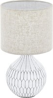 Weiß Braun Glamour Moderne Tischlampe Nachtlampe 1X40W/E27 IP20 20X36 [Cm]