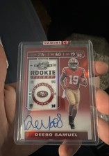 Panini Contenders Optic Rookie Ticket Deebo Samuel #111 Red Prizm /199 (AU, RC)