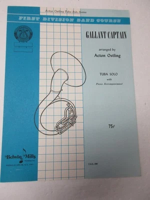 Acton Ostling Gallant Captain Tuba Solo with Piano Sheet Music Sea Chanty - Photo 1/4