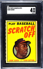 1970 TOPPS SCRATCH-OFF HANK AARON (HOF) BRAVES SGC 4 (VG/EX) CREASE/WRINKLE FREE