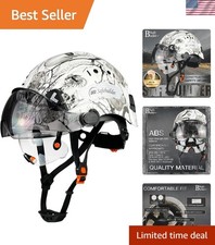 Construction Safety Helmet with Build-in Visor ABS Hard Hat with Visor Adjust...