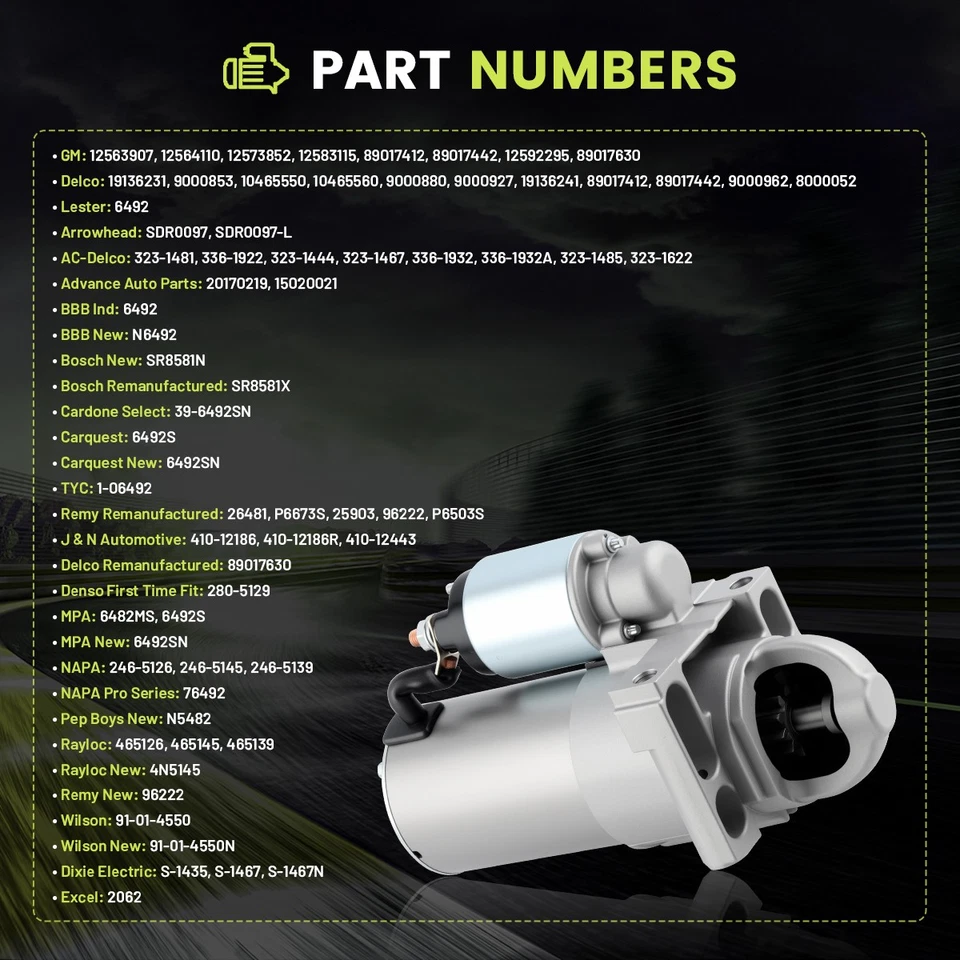 Starter For Chevrolet Silverado GMC Sierra 2500 1999-2004 6.0L V8 6492 323-1444 — 第 3/4 张图片