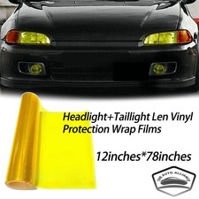 Fit Headlight Taillamp Tint Film Yellow Lens Vinyl Protection Film 12x78