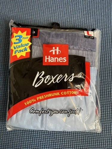 Hanes VTG Boxers 1998 3 Pk Size Large 38/40 NOS Sealed Hard To Find 100% Cotton