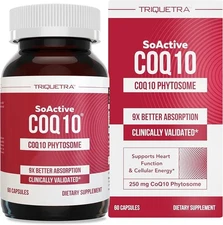 Triquetra SoActive COQ10 Phytosome 60 Capsules 250 mg Sealed Bottle