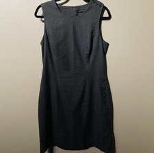 Banana Republic Dress Gray Business Sheath Zipper Academia Classic Office  Sz 10