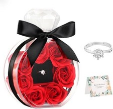 Rose Flower In Glass Gifts For Women Wife Her Valentine Girlfriend Birthday Gift
