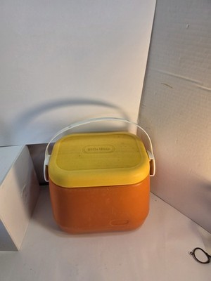 80s Little Tikes Cooler Lunch Box Picnic  Container Orange  & Yellow Beach Toy  
