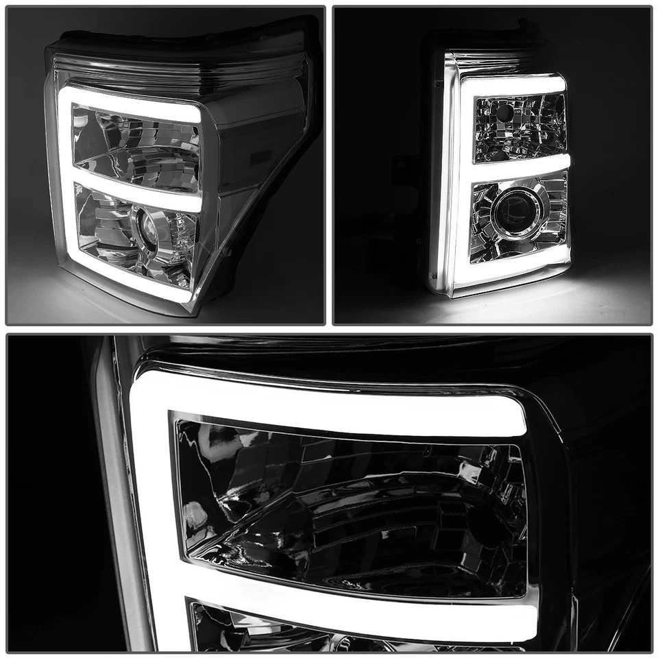 Faros proyectores LED DRL ahumados para Ford F250-F550 Super Duty 11-16 L+R Foto 4 de 4
