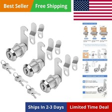 Cabinet Locks with Keys, 1-1/8" Cam Locks Keyed Alike, Quality Cabinet Cam Lo...