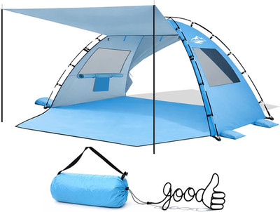 Beach Tent Sun Shelter - 2/3/4 Person UPF 50+ UV Protection Tents with Canopy, E