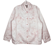 Chicos Jacket Women's Size 3 XL Pink Tie Dye Linen Cotton Blend Coastal Boho