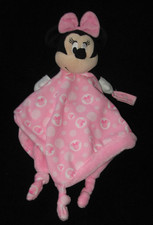 Disney Baby Pink Minnie Mouse Security Blanket Lovey Knots Bubbles Pacifier Loop