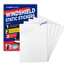 Windshield Sticker Applicator 5Pack 5"x7" Static Cling Stickers Easy Application