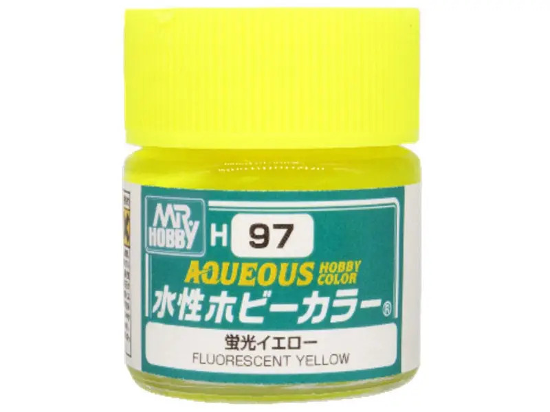 MR HOBBY - GUNZE H-097 Jaune Fluorescent Mr Hobby Gunze Aqueous - pot acrylique