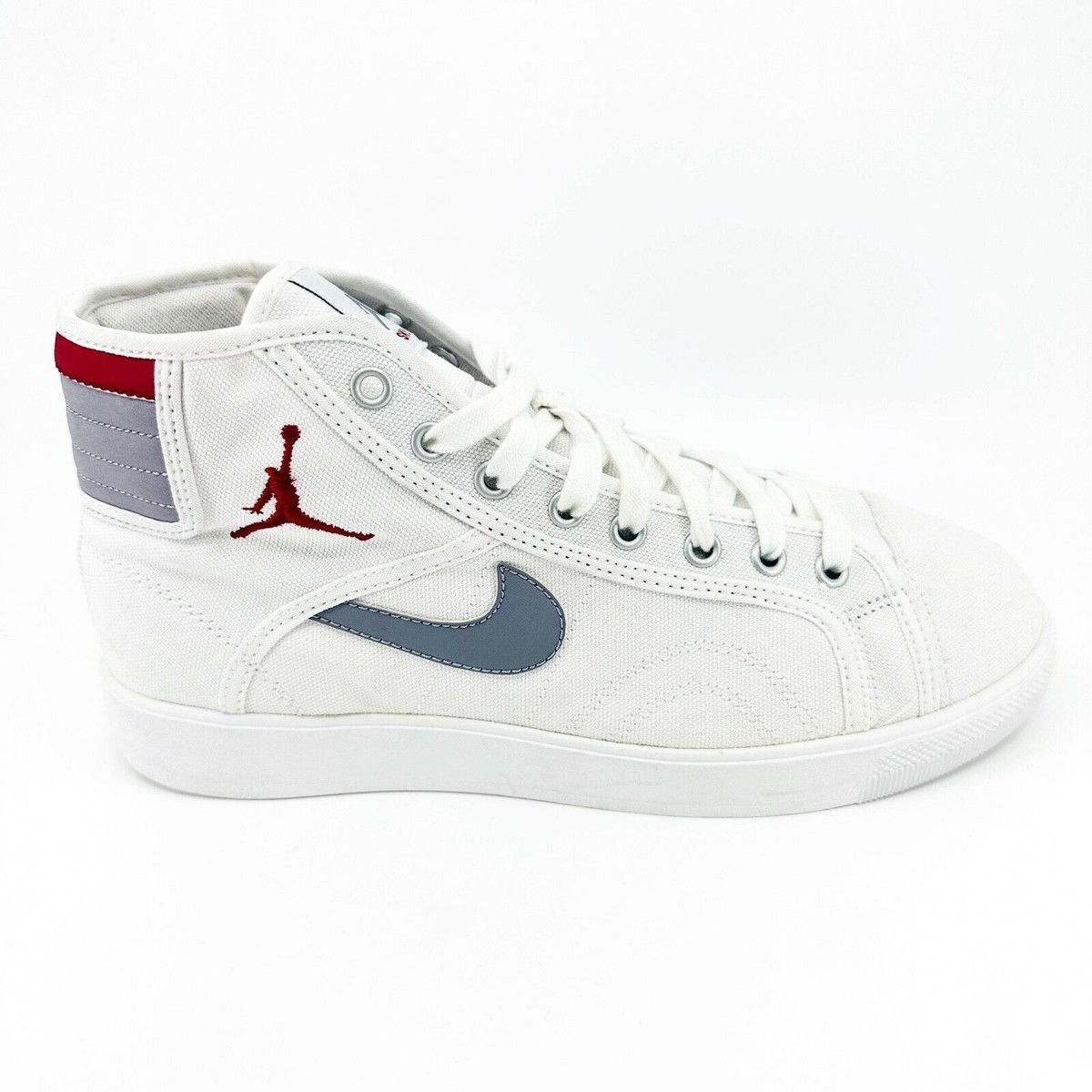 Jordan Sky High Canvas White Varsity Red Cement Grey Mens Sneakers
