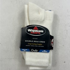 NEW Vintage Wigwam Sport Double Sole Crew White Socks Men s XL 12-15 Orelle