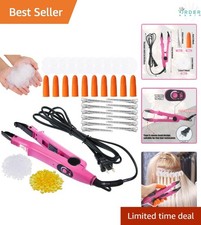 Hair Extensions Iron Fusion Keratin Heat Tool Pink Hair Clip Glue Kit