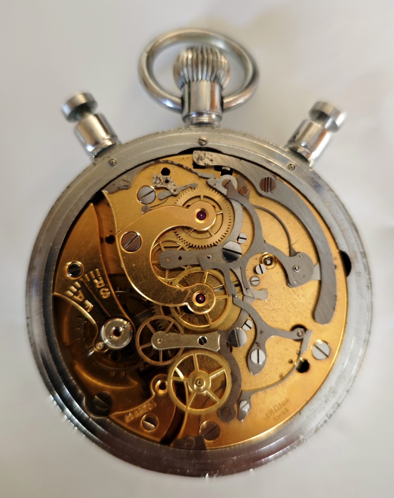Pocket Watch Lemania Chronometer Split Double (Ca… - image 2