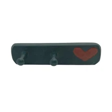 Vintage Handmade Hand Painted Wooden Key Rack Holder Blue/Green With Red Heart