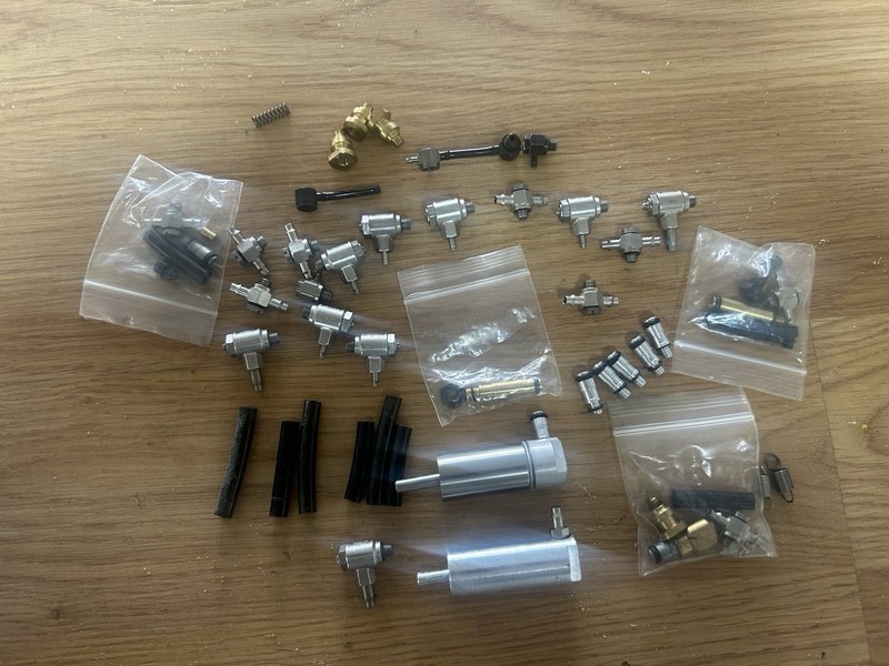 Tippmann 98 A5 Response Trigger Paintball Marker Parts Lot Hose Elbows Springs