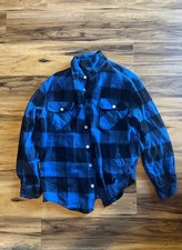 Rothco Flannel Shirt Mens XL Blue Black Buffalo Plaid Long Sleeve Button Cotton