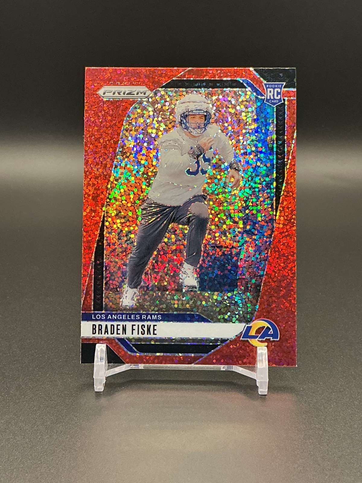 2024 Panini Prizm #310 Braden Fiske - Red Sparkle RC