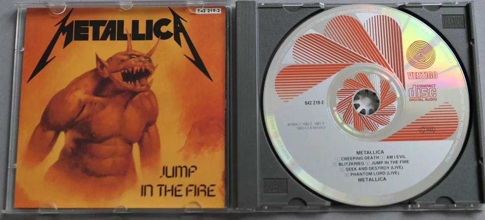 Metallica – Creeping Death / Jump In The Fire CD  Vertigo 842 219-2 D-1990 MINT- - Bild 2 von 4