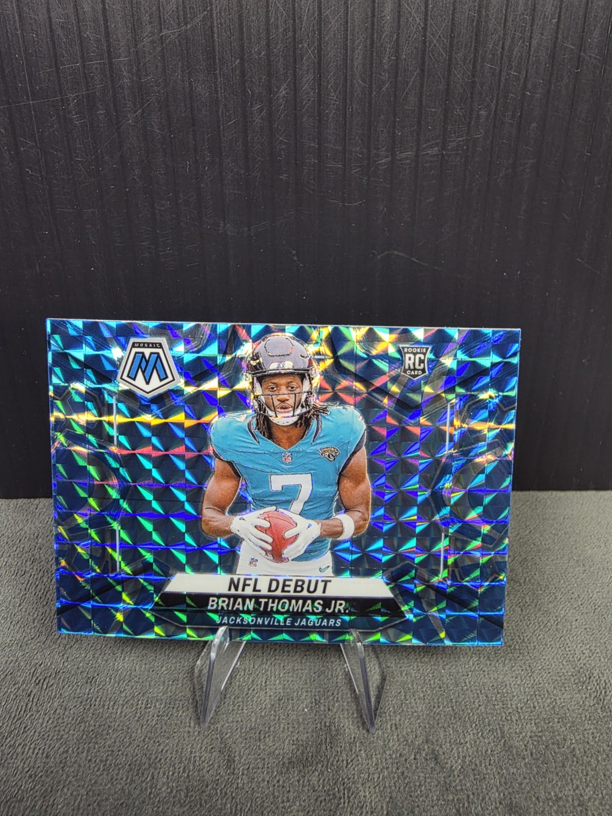 2024 Panini Mosaic - NFL Debut Brian Thomas Jr. #282 Reactive Blue Mosaic Prizm