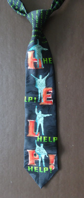 THE BEATLES ORIGINAL APPLE 100% SILK BEATLES TM 'HELP! TIE VINTAGE 1998 UK  EX