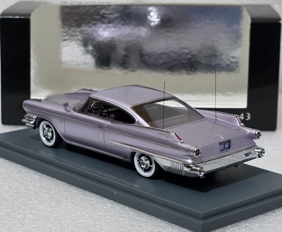 Dodge Polara 2-Door Hard Top Coupe MKI 1960 Met Light Lilac 1:43 Neo 44097 RARE! - Image 4 of 4